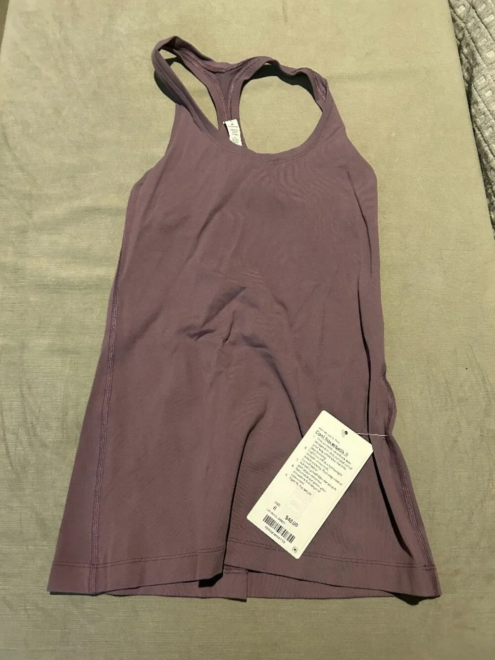 NWT Lululemon Cool Racerback Tank Top II Size 6 Dark Chrome Muted Plum Grey